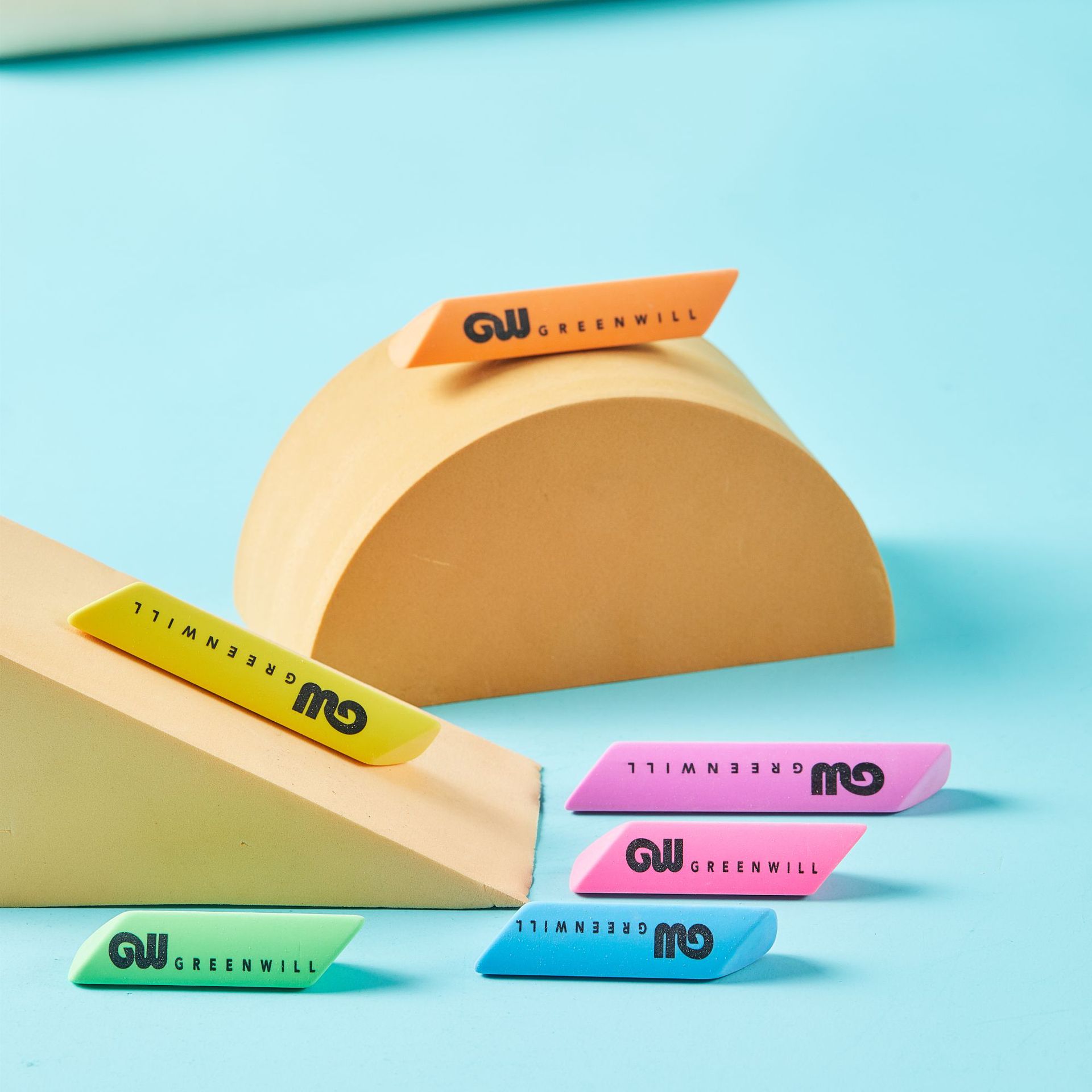 Borradores de color caramelo, productos escolares, borradores de venta al por mayor, borradores de triángulo diagonal para bocetos de arte