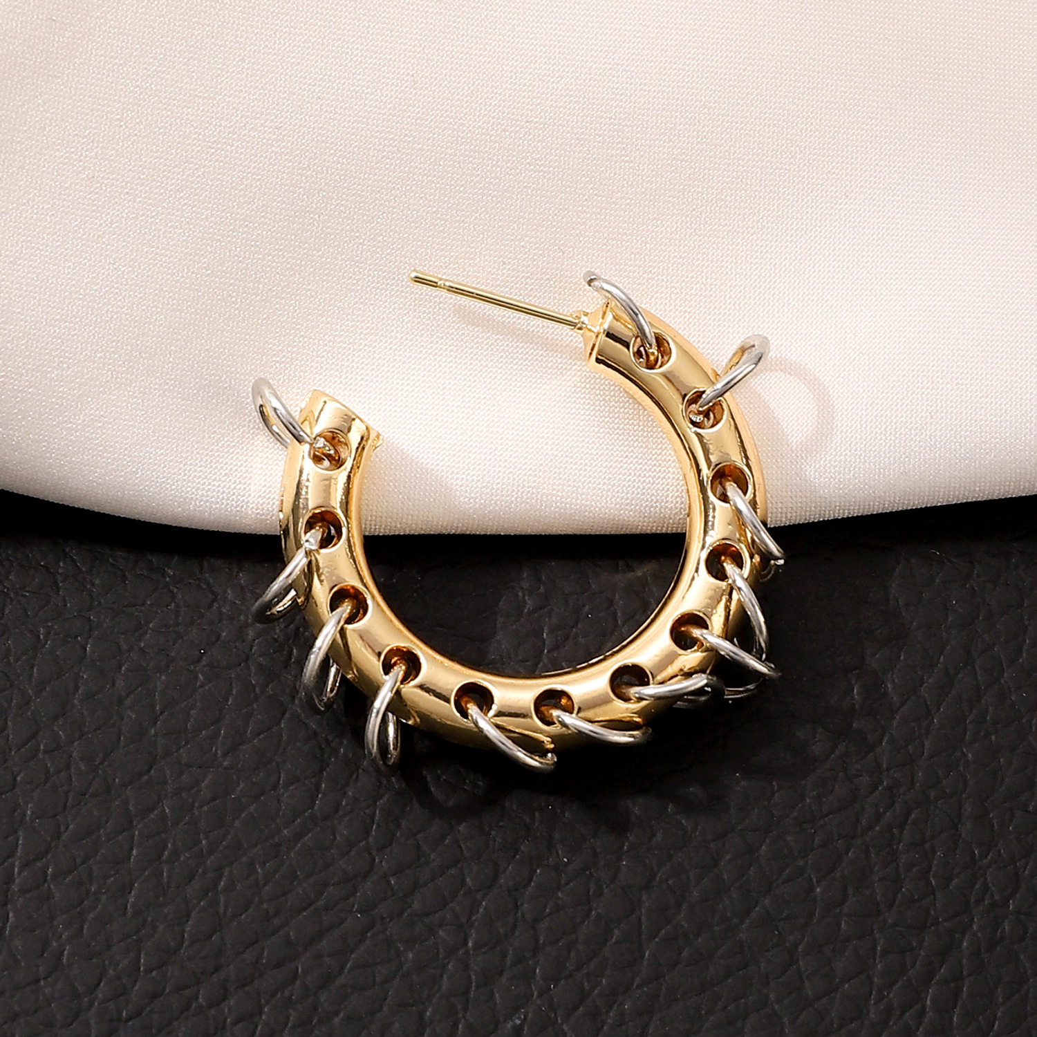 Alloy Material 1 Pair Punk Geometric Plating Alloy Earrings