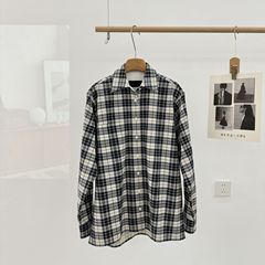 格子衬衫男长袖宽松休闲磨毛寸衫春秋新款港风上衣双面衬衫