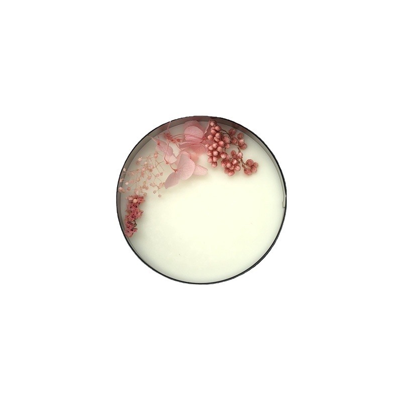 Flor seca de soja cera hojalata puede ventana creativa ins estilo Regalo Cumpleaños DIY bálsamo sólido aromaterapia vela