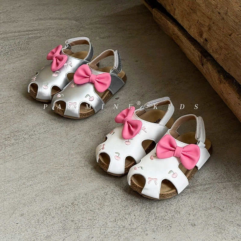 Кожаная девушка милые сладкие сандалии летние новые женские ботинки пляжные ботинки для девочек