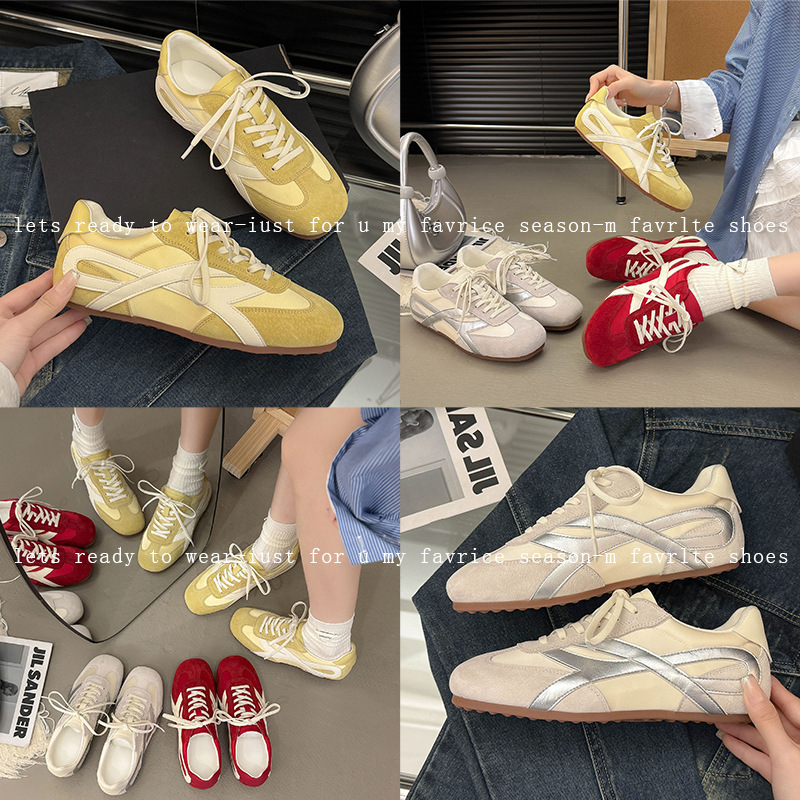 真皮复古4cm内增高德训鞋女 2025年秋季美式休闲运动软底系带版鞋|undefined