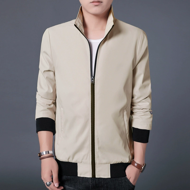 2024 новый весенний и осенний пиджак мужской пиджак с стоячим воротником ветрозащитный бизнес повседневный средний возраст куртка свободная тонкая куртка