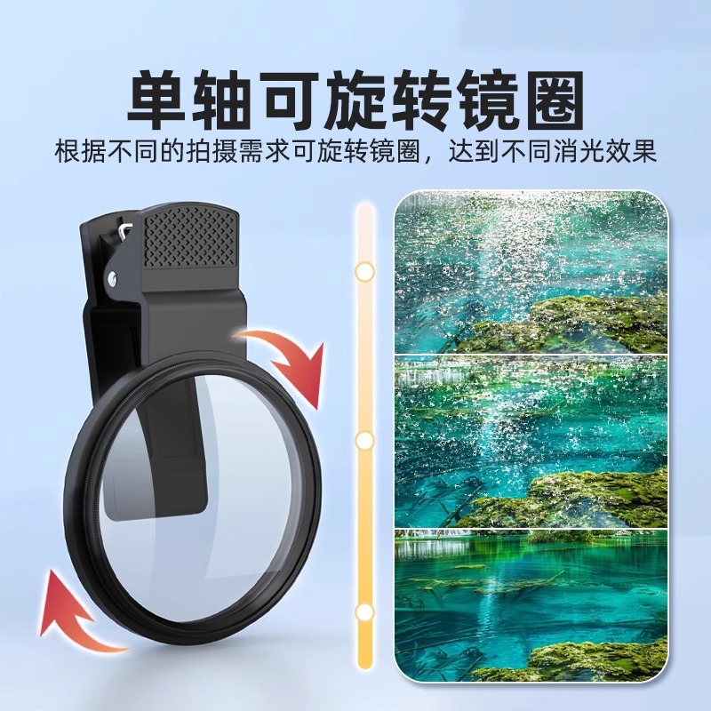 Polarizer for Mobile Phones and Tablets, Polarizer, Light-Reducing Mirror, Eliminating Reflections, Suitable for Live Broadcast Photography Lenses, Mini Smart