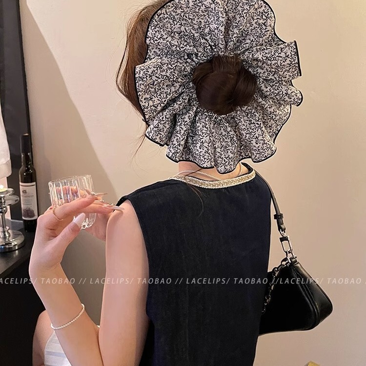 フレンチフローラルヘアゴム女性用 2025 新しいハイエンド多用途レイジースタイルヘアロープヘッドバンドヘアアクセサリー夏|undefined