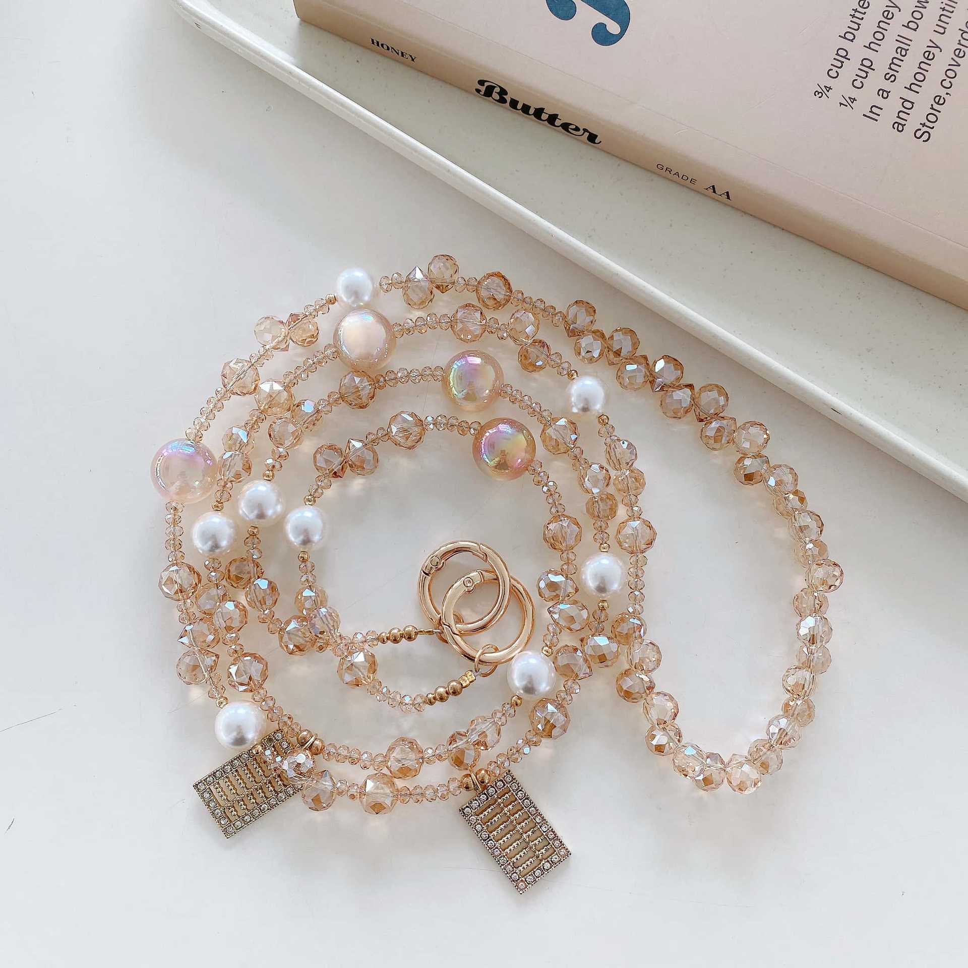 Boutique hecho a mano de alta gama cadena de teléfono móvil serie ábaco cadena larga y corta cordón de teléfono móvil de moda colgante de mensajero largo y corto