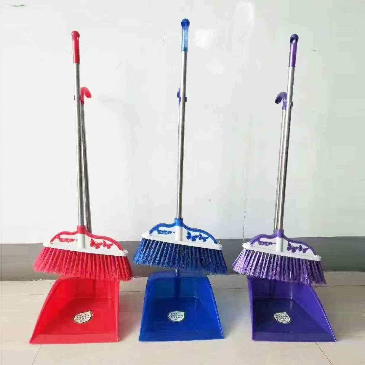 厂家批发扫把不锈钢套扫簸箕套装笤帚地板扫帚家用畚斗套装组合无