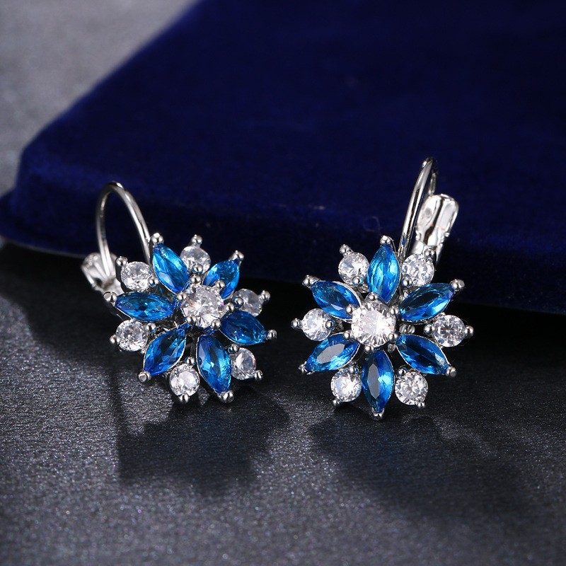 Colorful Flower Zircon Stud Earrings For Elegant Daily Wear_voghion.com