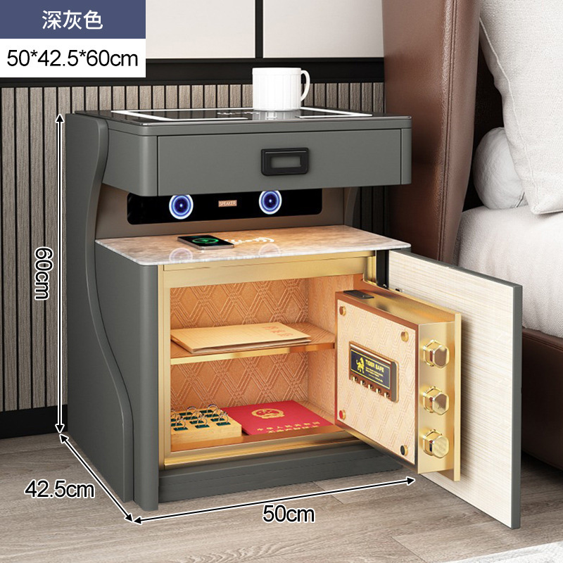 Seguridad mesita de noche integrado moderno minimalista dormitorio inteligente lujo Rock placa armario hogar con cerradura