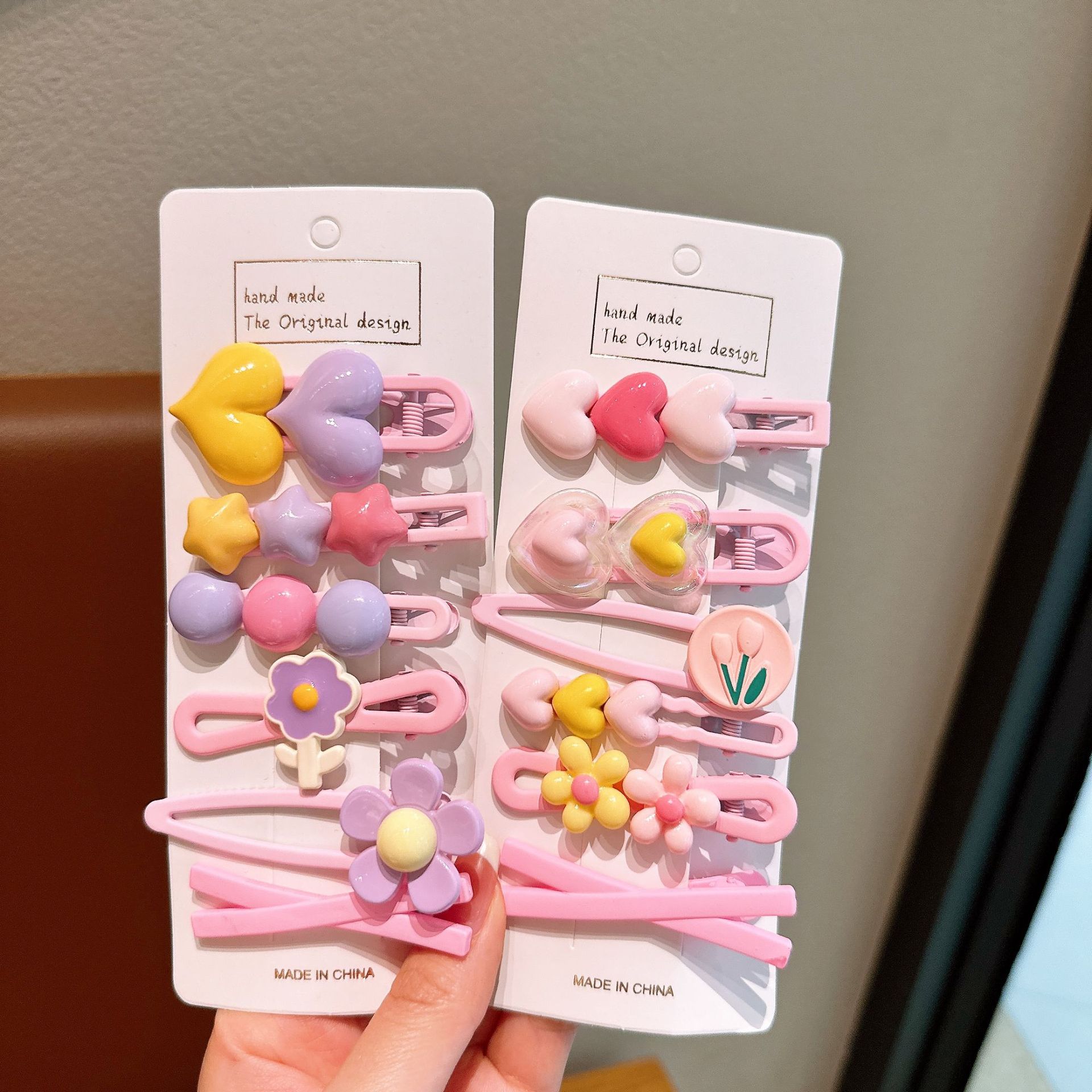 Clip de pelo rosa coreano para niños 2024 nuevo clip de pelo de dibujos animados para niños clip de pestaña para niñas joyas para niñas