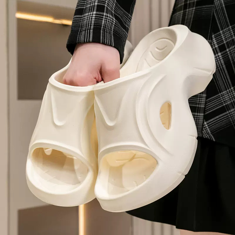 EVA增高厚底跨境拖鞋女2025夏季新户外时尚欧美沙滩踩屎感松糕鞋