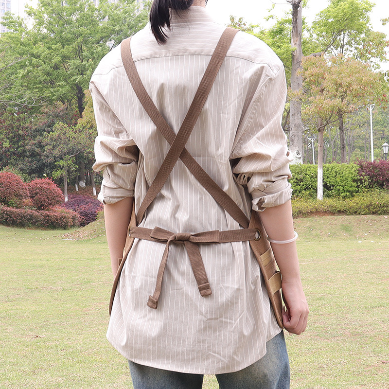 Nuevo delantal transfronterizo, artesanía impermeable, diseñador artesanal, ropa de trabajo retro, delantal de lona de cera al por mayor, personalizado