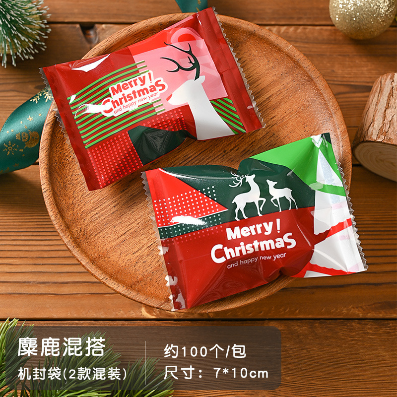 国境を越えたアマゾンクリスマスギフト袋ビスケットキャンディーリンゴ包装袋子供プレゼント束口リボン巾着袋|undefined