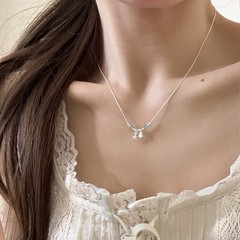 S925纯银蓝色珠子星星串珠项链女小众高级感轻奢气质百搭新品配饰