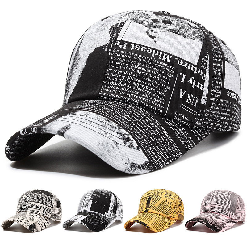 New Baseball Cap Korean Fashion Graffiti Letters Cap Men's Outdoor Travel Sunshade Sunscreen Couple Hat Cross-border