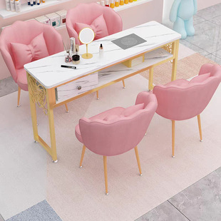 Light Luxury High-Power Vacuum Cleaner Manicure Table and Chair Imitation Marble Set Double Internet Celebrity Table Economical Nail Salon