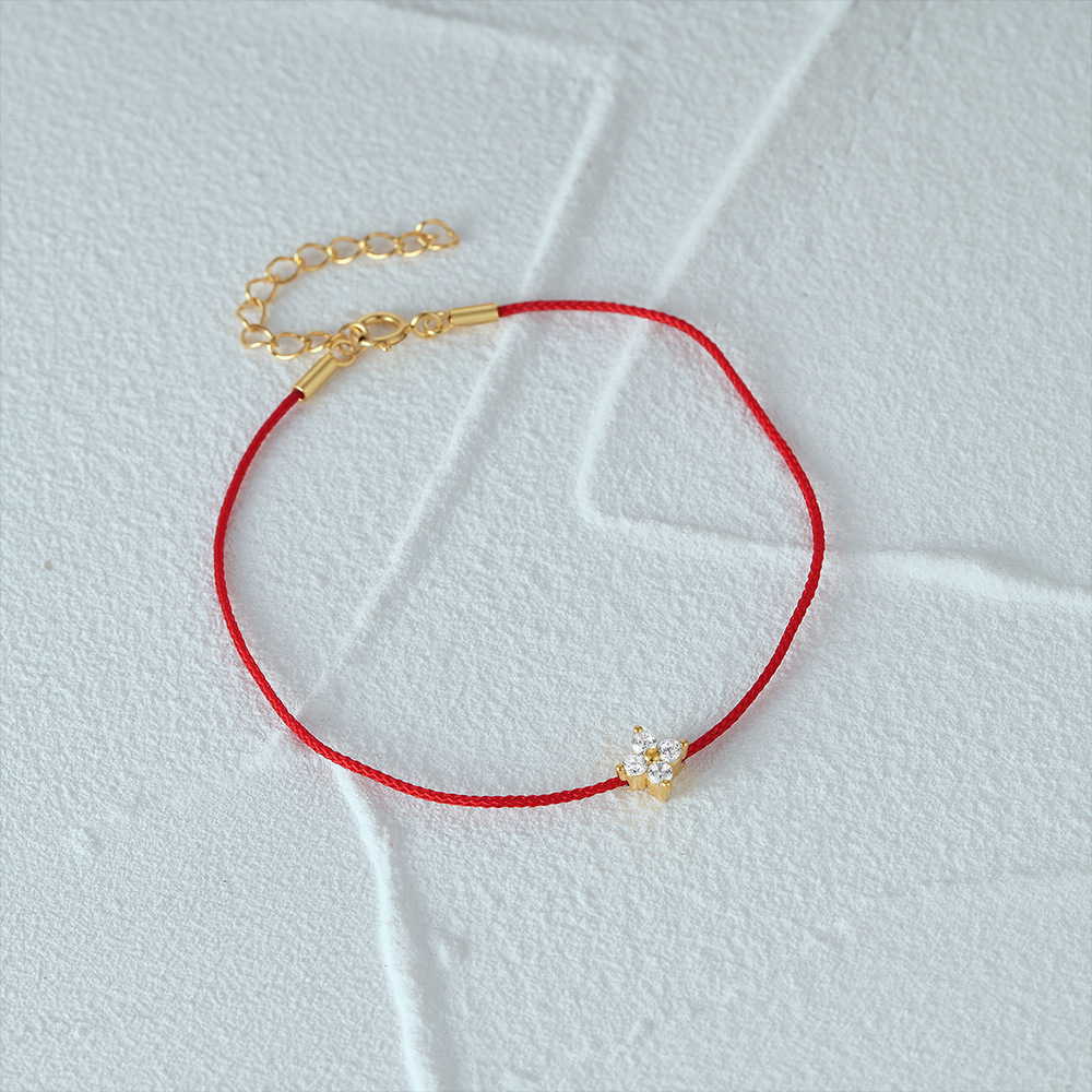 2g Weight Bracelets Classification 1 Piece Quantity Daily Occasion 925 Sterling Silver, rope Material Star Pattern Women's Gender Plating Design Simple Style Style Simple Style Star 925 Sterling Silver Rope String Bracelets Wholesale 1