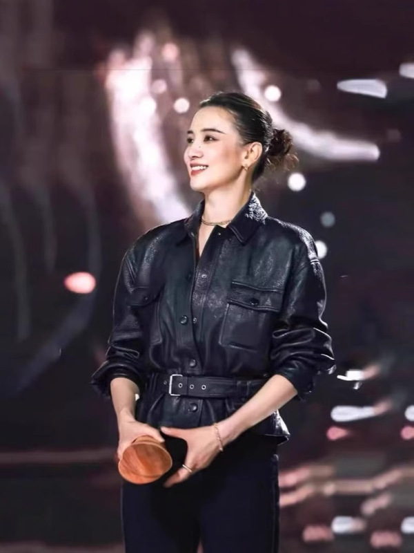 Song Jiaと同じスタイルのHainingレザージャケットレディースショートファッションレザージャケットオートバイ2025春の新スタイル|undefined