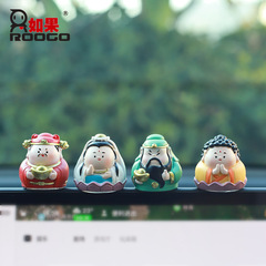 中式神話如來觀音文武財神祝福車載裝飾品桌面屏幕樹脂汽車小擺件