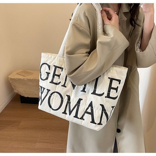 GW New Large Cotton Bag Internet Popular Large Capacity General Bag Letter Women's Bag Student Bag Large Capacity Crossbody Tote Bag