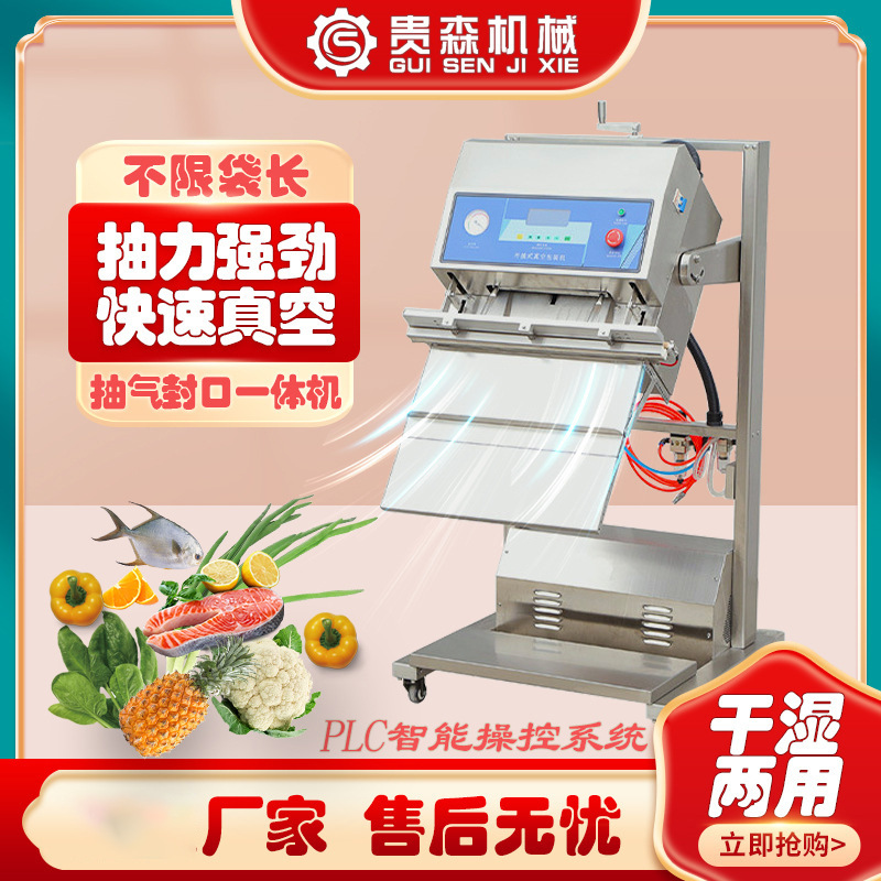立式外抽真空包装机 食品水果保险抽气升降式封口机 多功能真空机