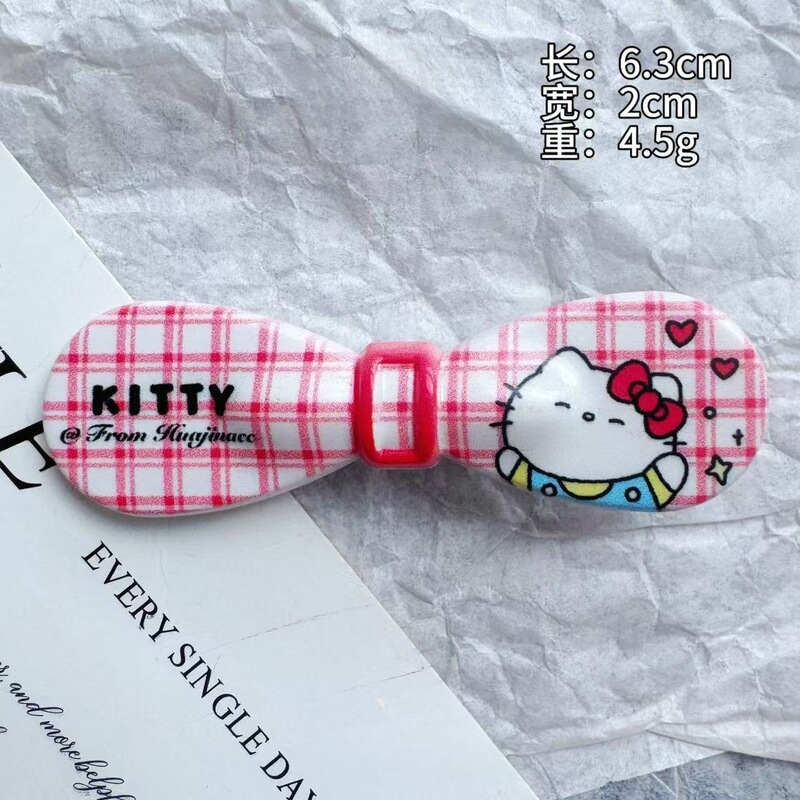 夏季新品卡通kt猫蝴蝶结发夹日系甜美风少女鸭嘴夹发卡发饰夹子|undefined