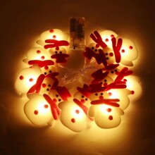 跨境新款圣诞装饰灯电池盒led小雪人灯串节日房间氛围装饰灯闪灯