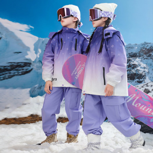 New Children's Ski Clothes for Boys and Girls Thickened Warm DuPont Three-proof Charge Clothes School Uniform for Primary School Students