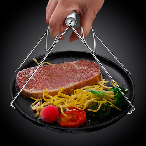 Stainless steel plate holder tongs, bowl and plate gripper, heat-resistant plate lifter, kitchen small tools, heat-resistant gripper, kitchen plate lifter