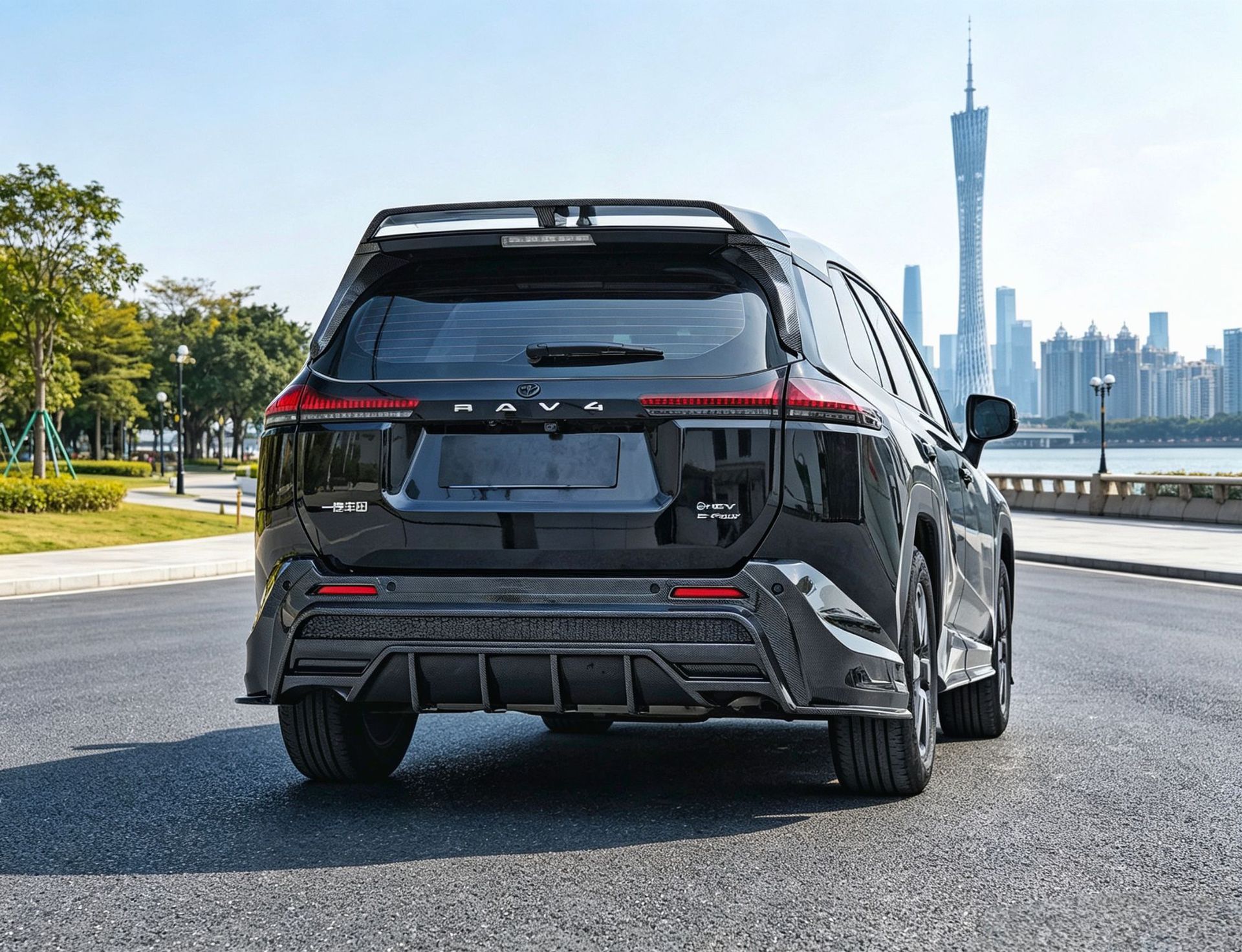 Suitable for 26 Models of Rav4, Rongfang, and Wildlander Modified Front Spoiler, Side Skirts, Rear Bumper, Roof Wing, Rear Diffuser, and Louvered Spoiler