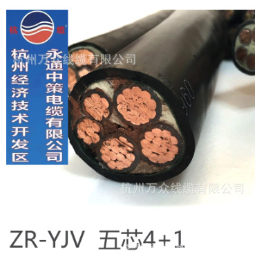 永通中策国标电线电缆 ZR-YJV3*35+1*16 35平方阻燃铜芯电缆线黑
