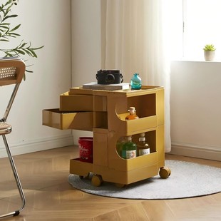 Nordic Storage Rotating Cabinet Creative Makeup Cabinet Storage Bedside Table Internet Celebrity Plastic Poppy Cabinet Multi-Layer Storage Cabinet
