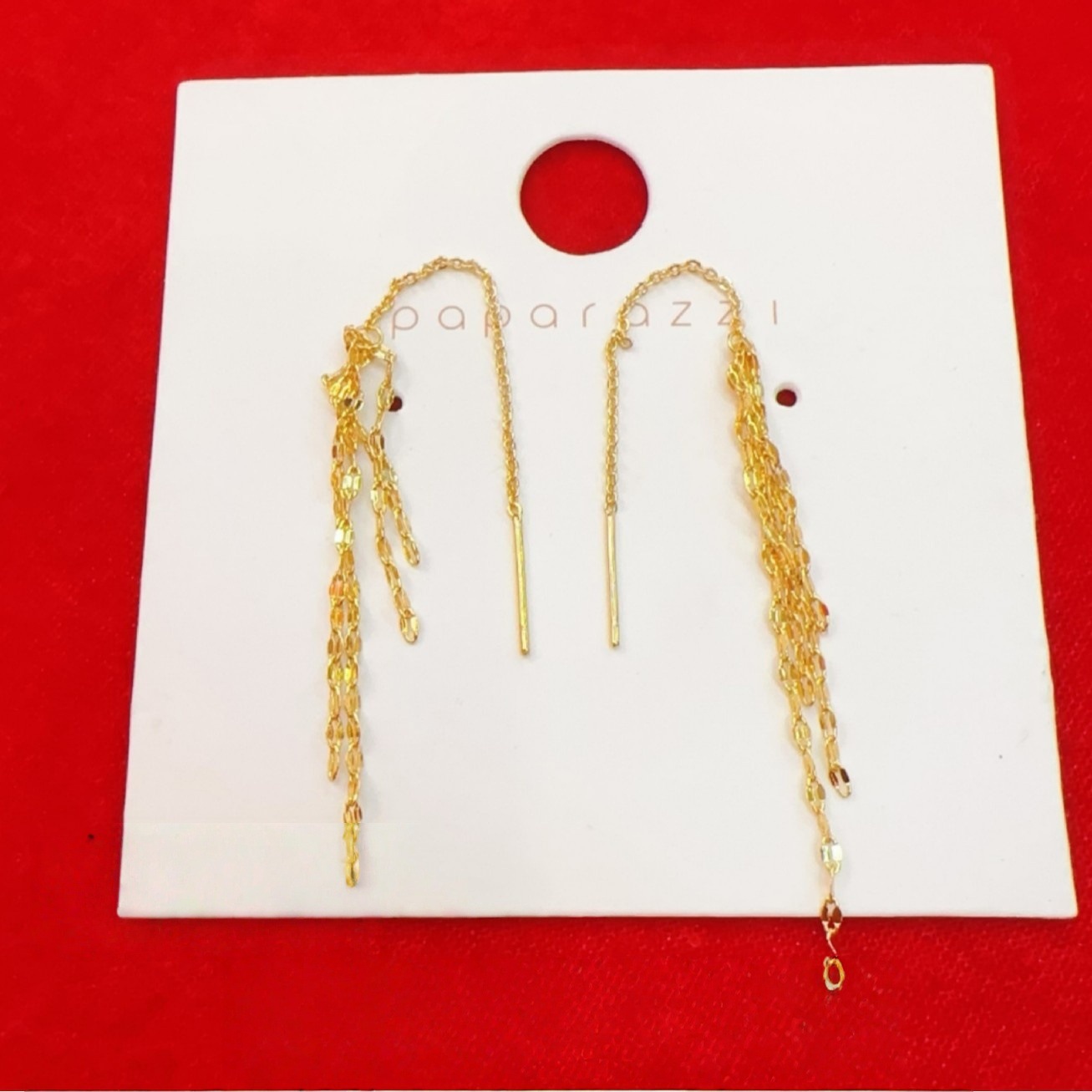 Lip chain sequin tassel ear wire