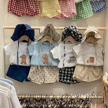 儿童T恤韩版ins童装婴童T恤衫婴儿男女宝宝夏装小熊卡通短袖T恤衫