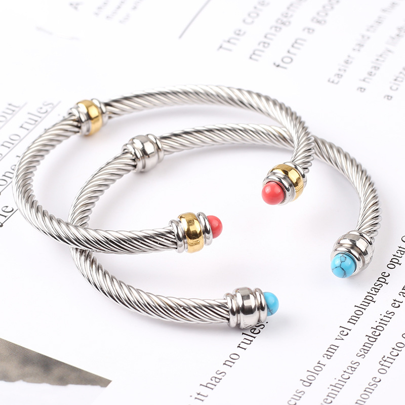 Fashion C Shape Stainless Steel Plating Bangle 1 Piece