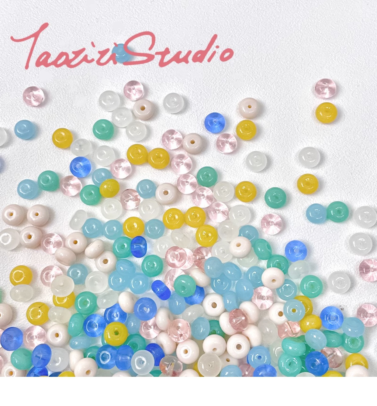 [Memory fragment] Japanese style fat Huhu glass abacus beads spacer beads diy handmade beaded necklace bracelet material