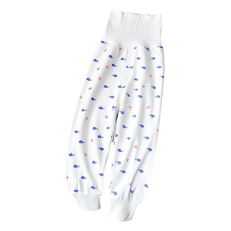 Baby's High Waist Belly Pants Spring and Autumn Pants Boys and Girls Leggings Children's Pure Floral Cotton Autumn Pants Single Pants