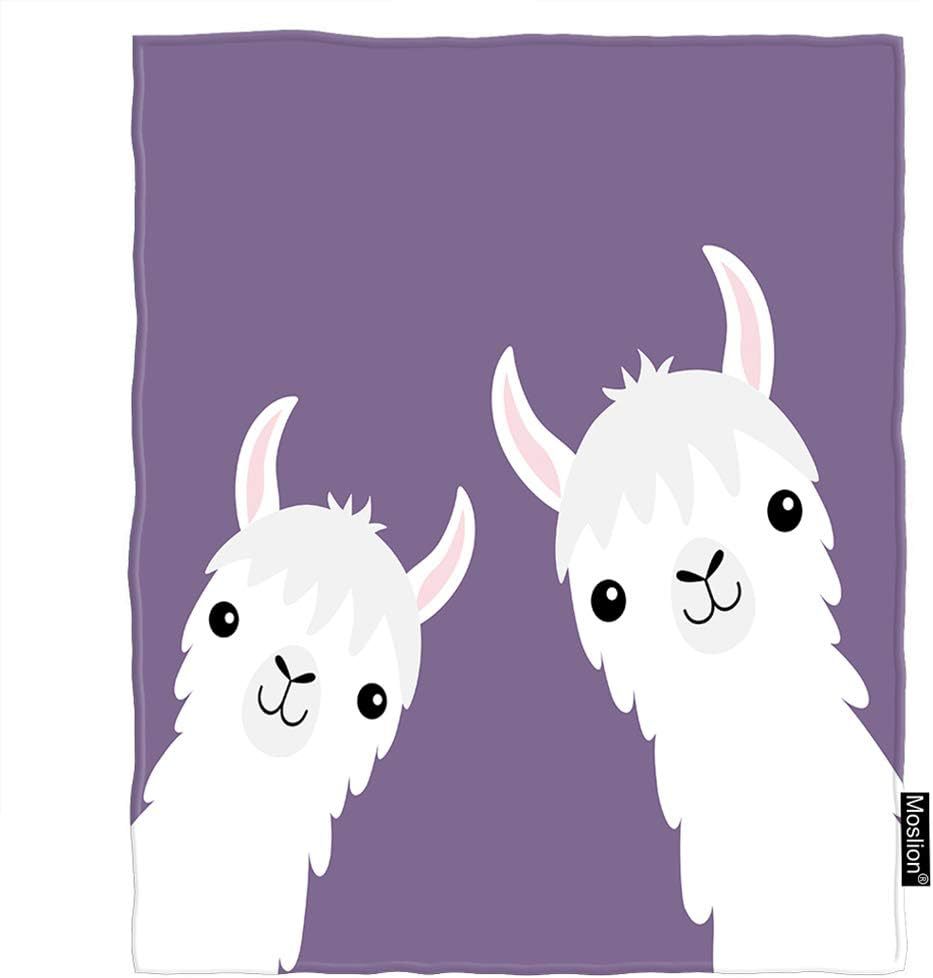 Moslion Llama Blanket Cute Cartoon Animal Alpaca Llamas Face
