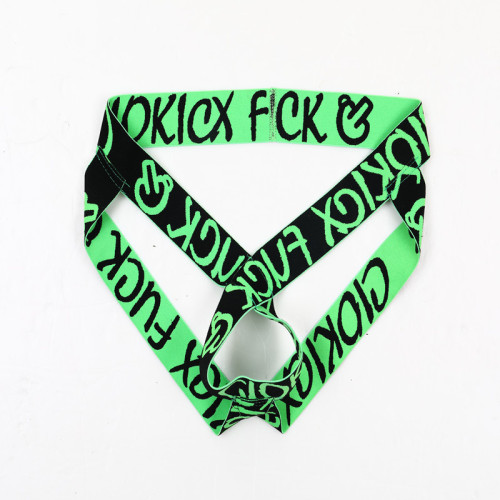 Sexy low-waist men's underwear JJ hip lifting ring thong hip lifting hollow double thong E067