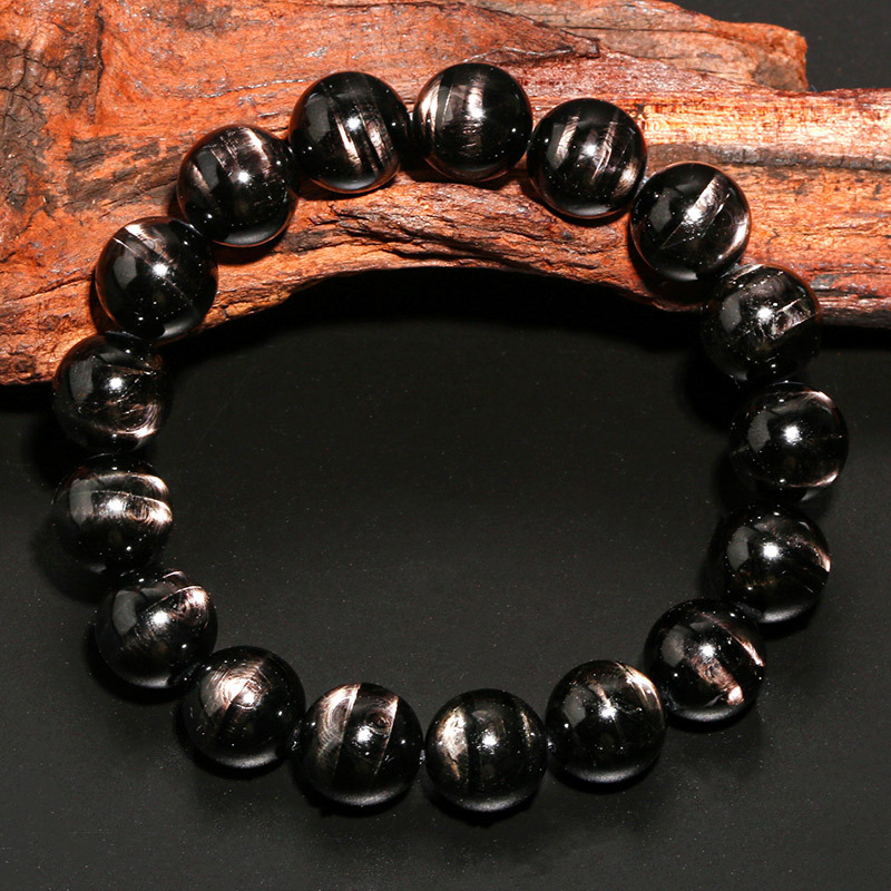 Natural Gold Luck Stone Bracelet Cross Starlight Eye-Catching Egyptian Gold Luck Stone Wealth Stone Donghai Ke Tang Crystal Gemstone