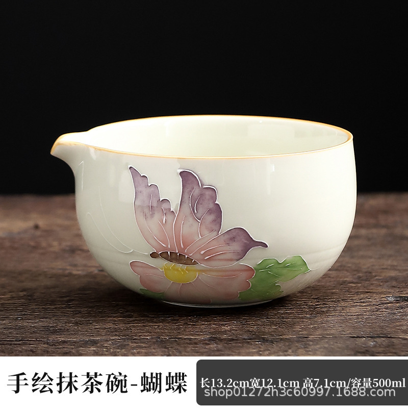 国境を越えた新しい手描き抹茶ボウルセット、日本茶道具、ティーポイント、ティーセット、茶筅、7点セット|undefined