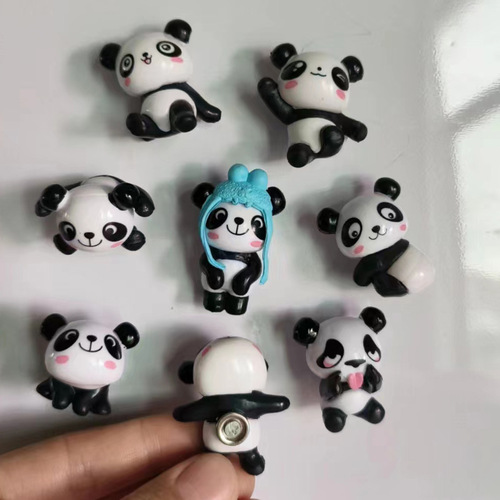 Creative Cartoon Panda Fridge Magnet & Decorative Hanging Item — Cute Magnetic Message Board with Attractive Iron-Stick Design