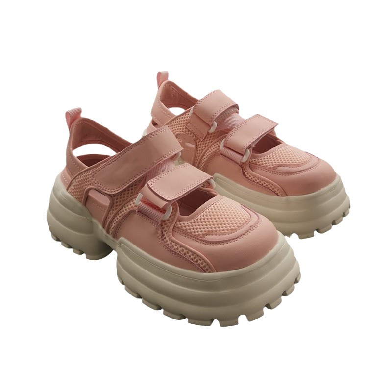 PLOVER hueco zapatos de papá y mujer respirado verano nuevo velcro mesh versátil soleas gruesas sandalias deportivas ligeras