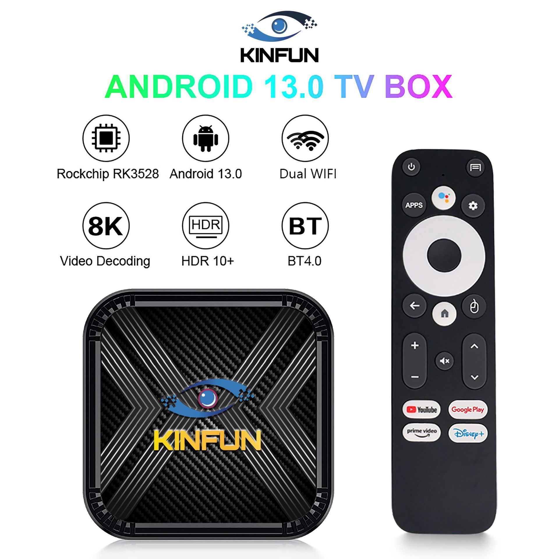 Cross-Border Androidtvbox Player Android Dual-Band Wifi with Bluetooth Tv Set-Top Box 4K Ultra-Clear Decoding