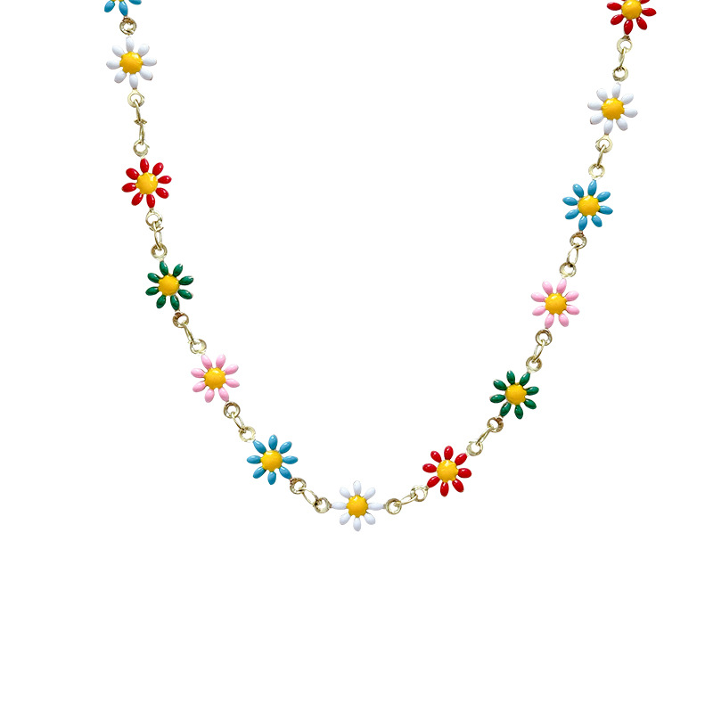 Großes Emaille Blumen Armband Statement Schmuck Für Damen_voghion.com