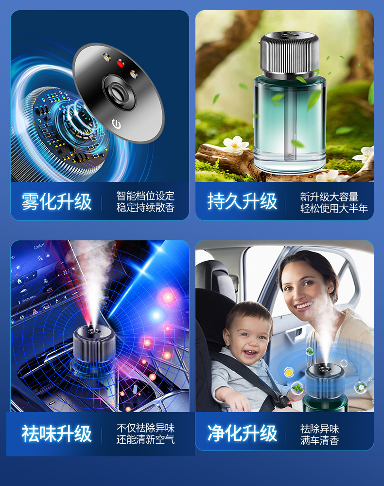 Car Aromatherapy Car Perfume Star Top Car Intelligent Incense Sprayer Spray Creative Decoration High-end Car Supplies