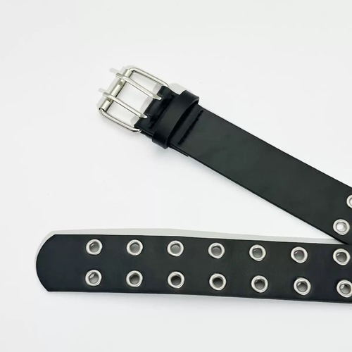 Stylish American Fashion Vlogger Full Hole Belt Women Hip-Hop Punk Trend Double Piped Pants with Cool Belt Cross-Border New Arrival Wholesale