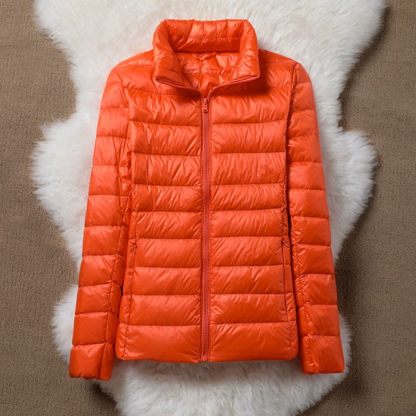 Orange stand -up collar