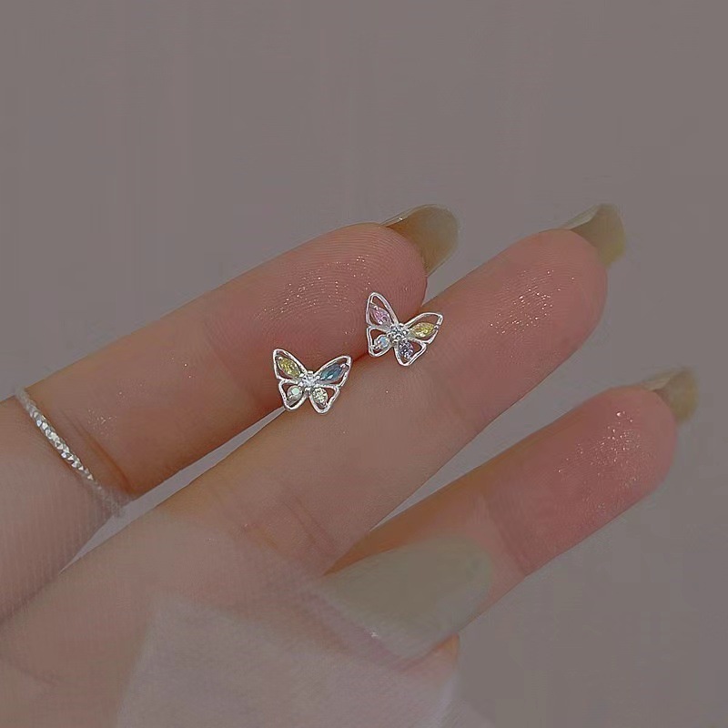 1 Pair Fairy Style Elegant Star Butterfly Bow Knot Plating Inlay Alloy Zircon Ear Studs display picture 3