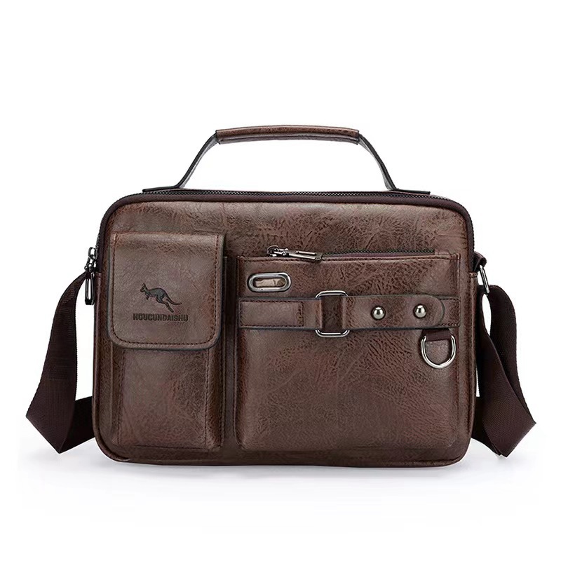 Bolso de hombro al por mayor bolso de mensajero de los hombres bolso de negocios de los hombres bolso de cuero suave bolso cruzado casual bolsa colgante de gran capacidad